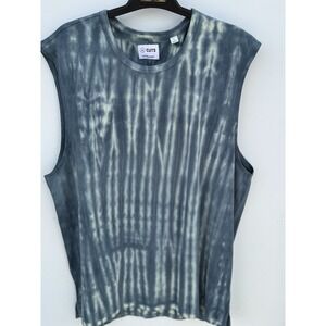 CUTS Brand Premium Quality Blue/White Split Hem Sleeveless Size Medium Shirt